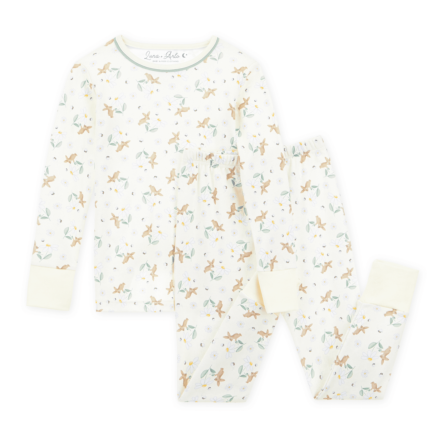 Bunny's Daisy Garden Long Pajamas - Magnolia BabyLong Pajamas