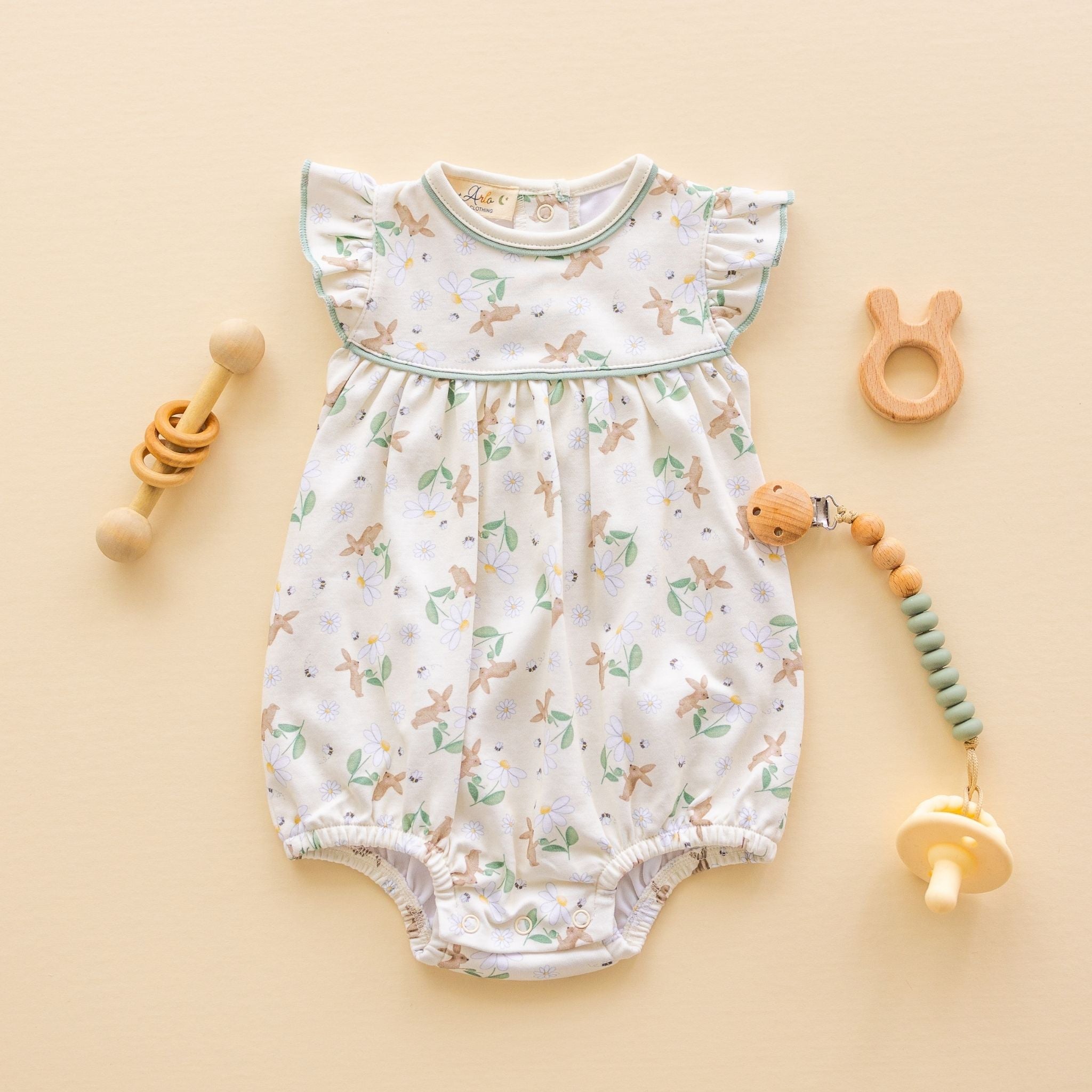 Bunny's Daisy Garden Print Bubble by Luna and Arlo - Magnolia BabyBubble