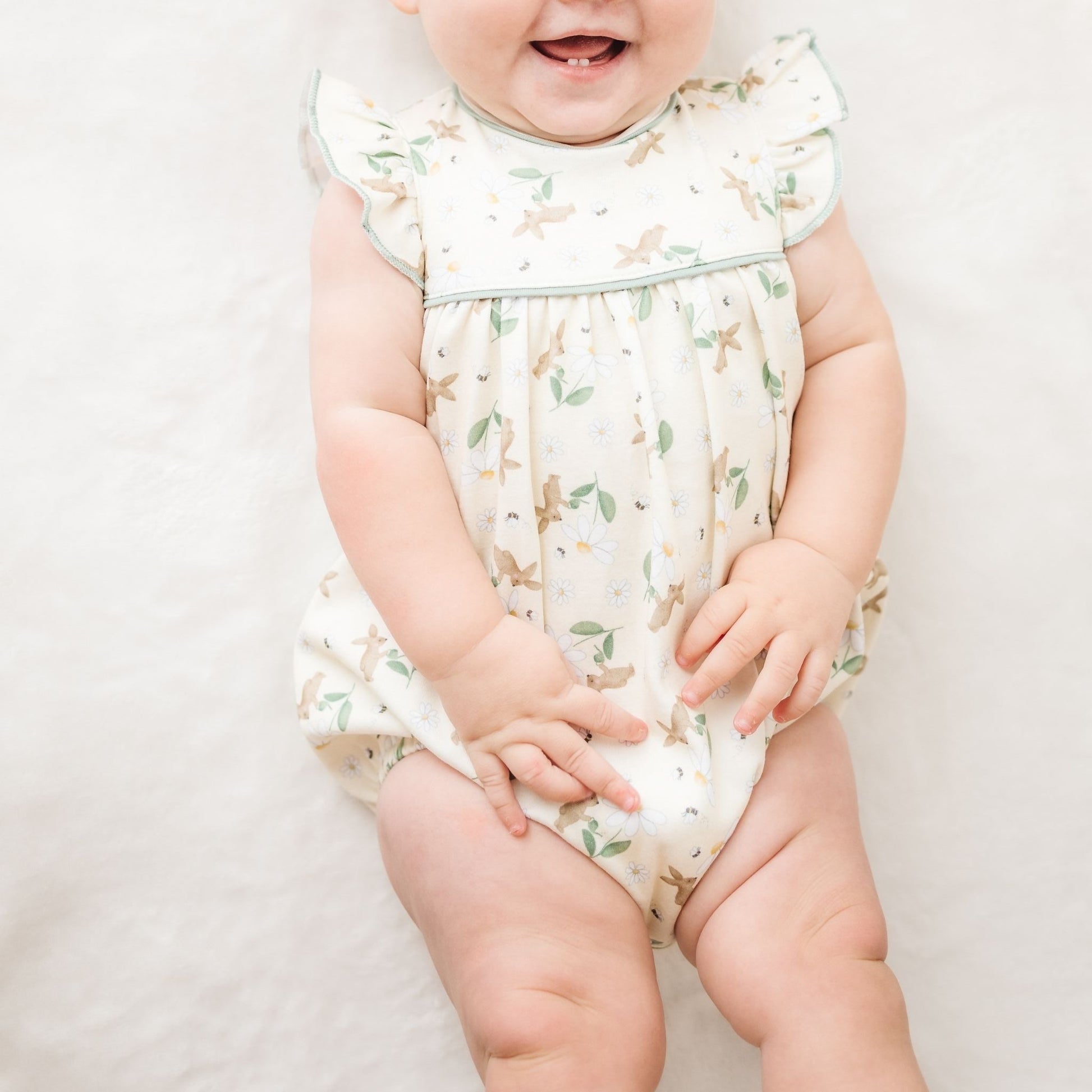 Bunny's Daisy Garden Print Bubble by Luna and Arlo - Magnolia BabyBubble