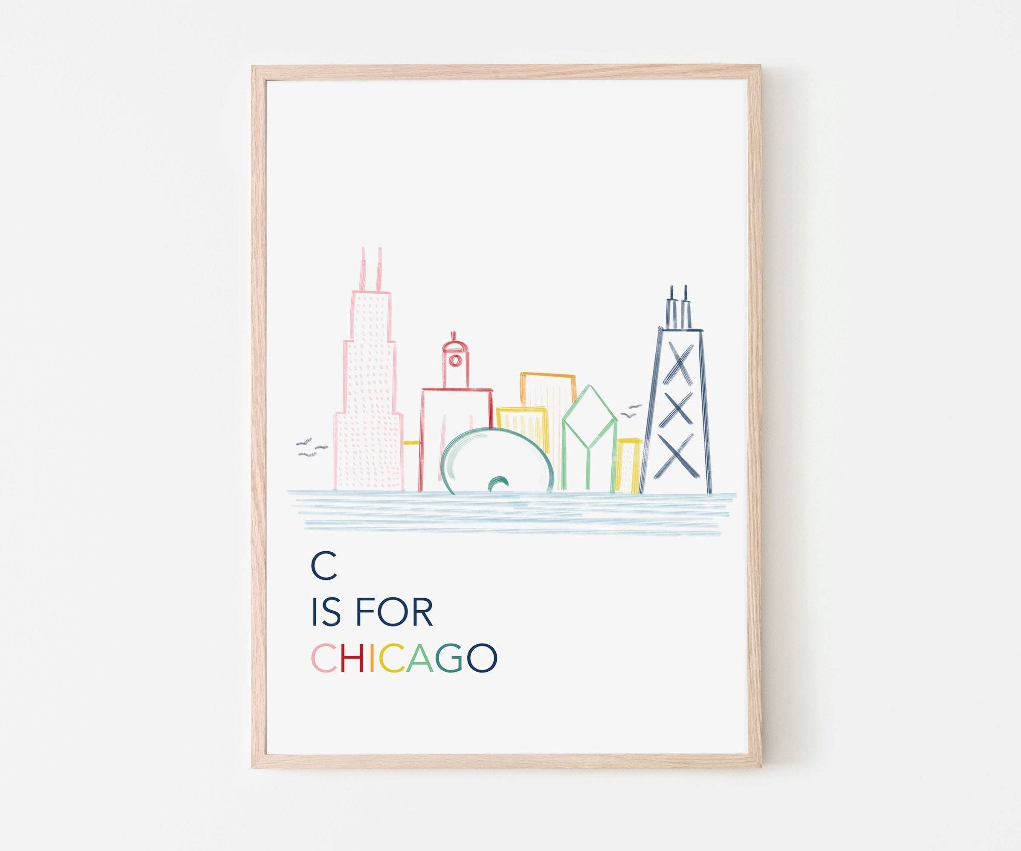 C is for Chicago Skyline Art Print - Magnolia BabyWall Art