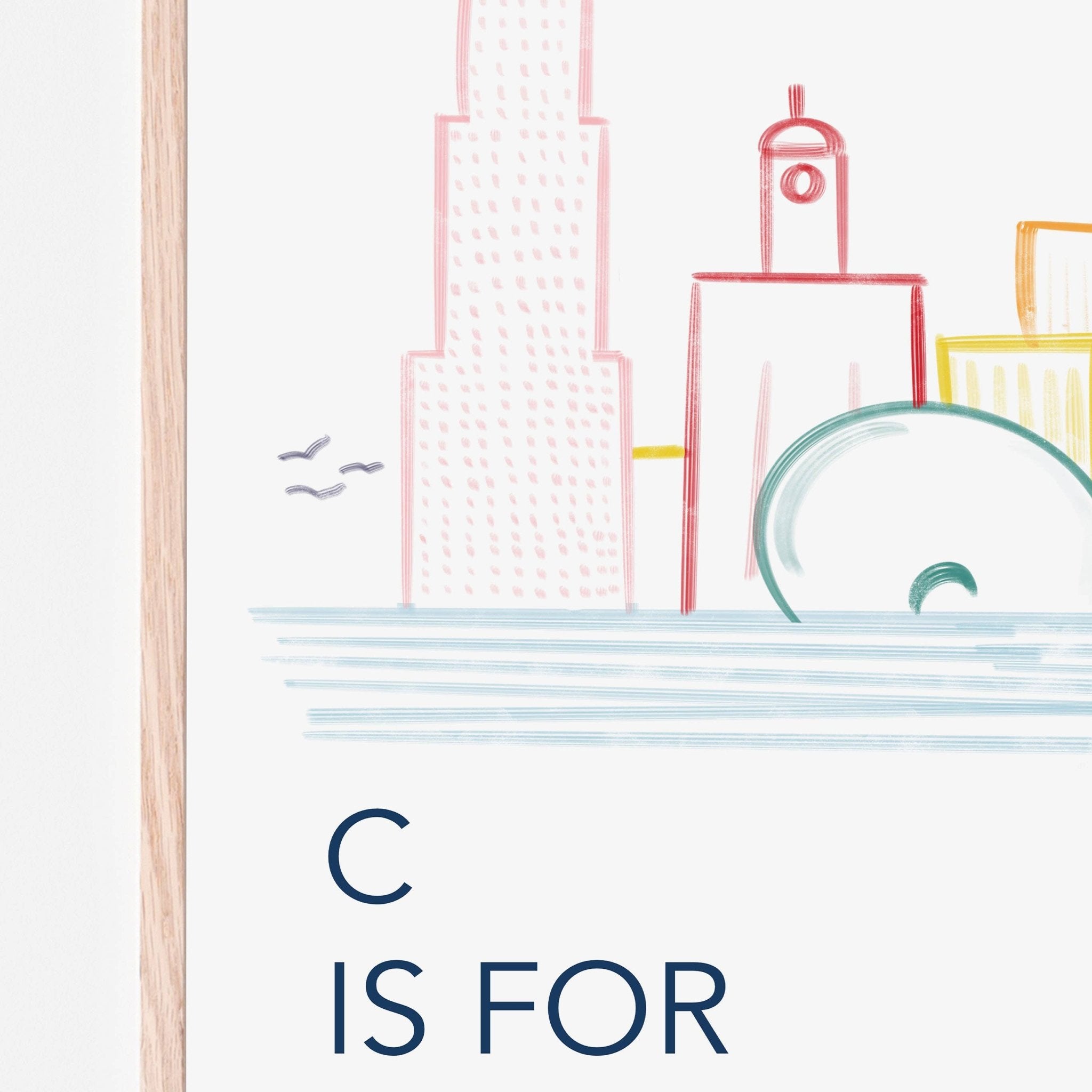 C is for Chicago Skyline Art Print - Magnolia BabyWall Art