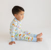 Cake, Presents, Party! Big Kid Long Pajamas in Light Blue - Magnolia BabyLong Pajamas