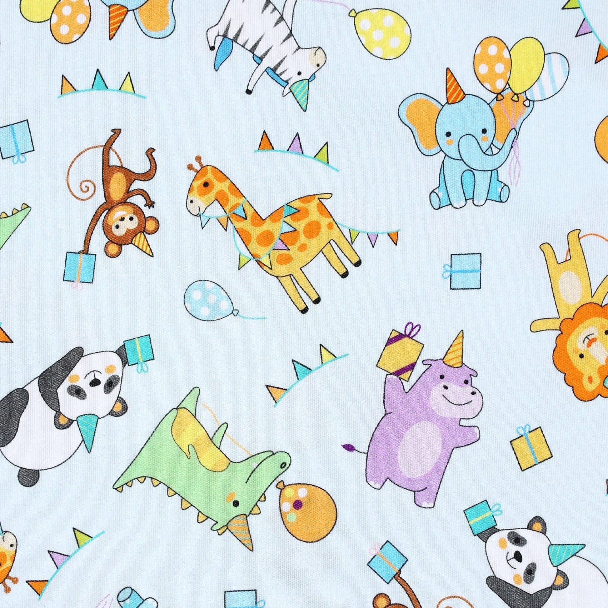 Cake, Presents, Party! Big Kid Short Pajamas in Light Blue - Magnolia BabyShort Pajamas