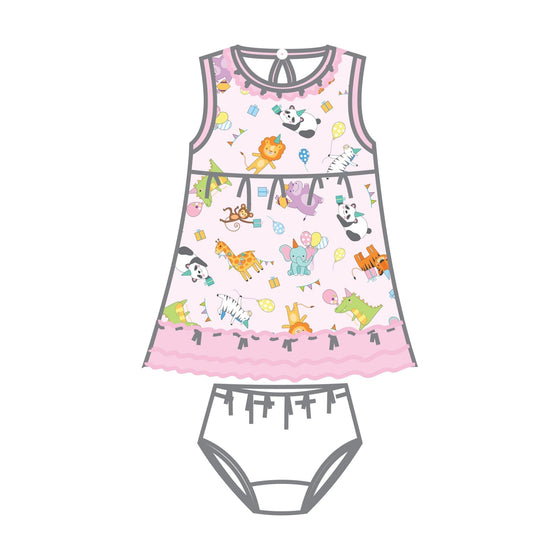 Cake, Presents, Party! Dress Set in Pink - Magnolia BabyDress