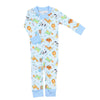 Cake, Presents, Party! Zip Pajamas in Light Blue - Magnolia BabyZipper Pajamas