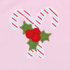 Candy Cane Applique Embroidered Ruffle Burp Cloth - Magnolia BabyBurp Cloth