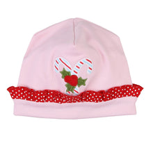  Candy Cane Applique Embroidered Ruffle Hat - Magnolia BabyHat