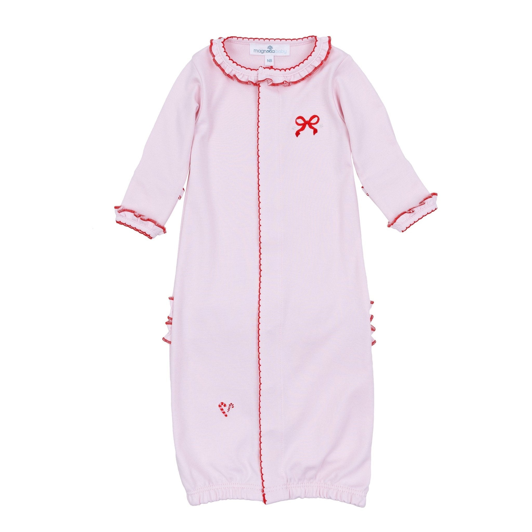 Candy Cane Lane Embroidered Ruffle Converter - Magnolia BabyConverter Gown