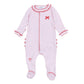 Candy Cane Lane Embroidered Ruffle Footie - Magnolia BabyFootie