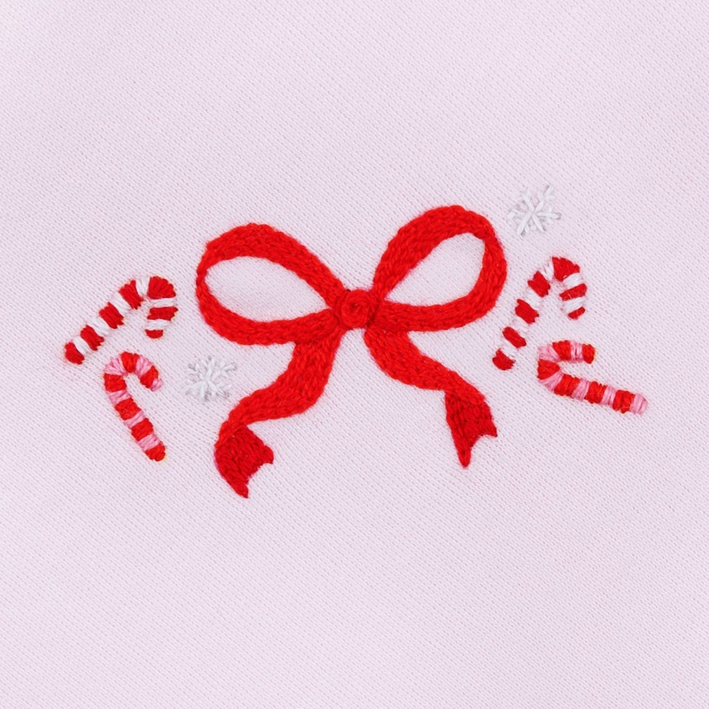 Candy Cane Lane Embroidered Short Sleeve Bubble - Magnolia BabyBubble