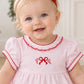 Candy Cane Lane Hand-Embroidered Short Sleeve Bubble