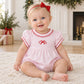 Candy Cane Lane Hand-Embroidered Short Sleeve Bubble