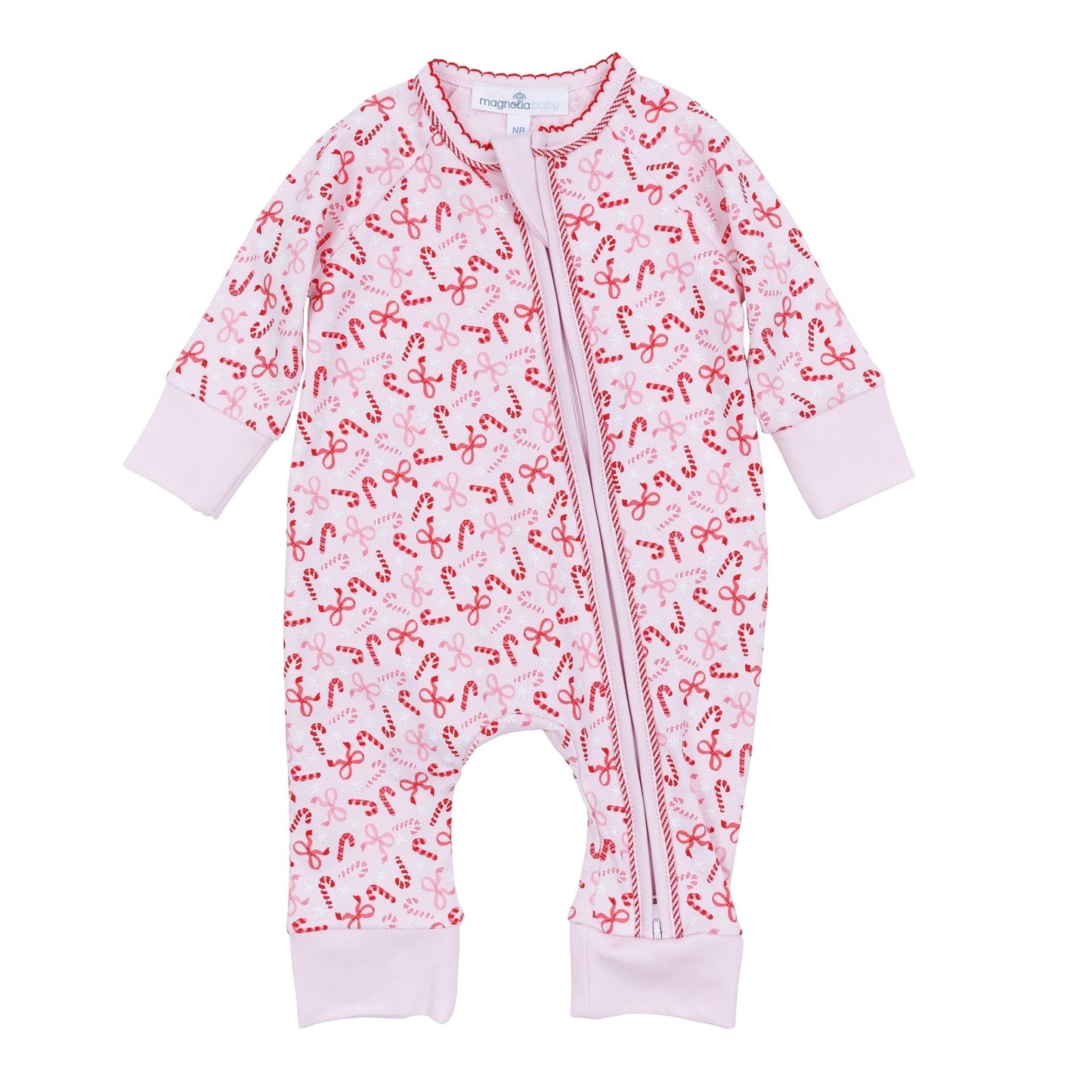 Candy Cane Lane Print Zip Playsuit - Magnolia BabyPlaysuit