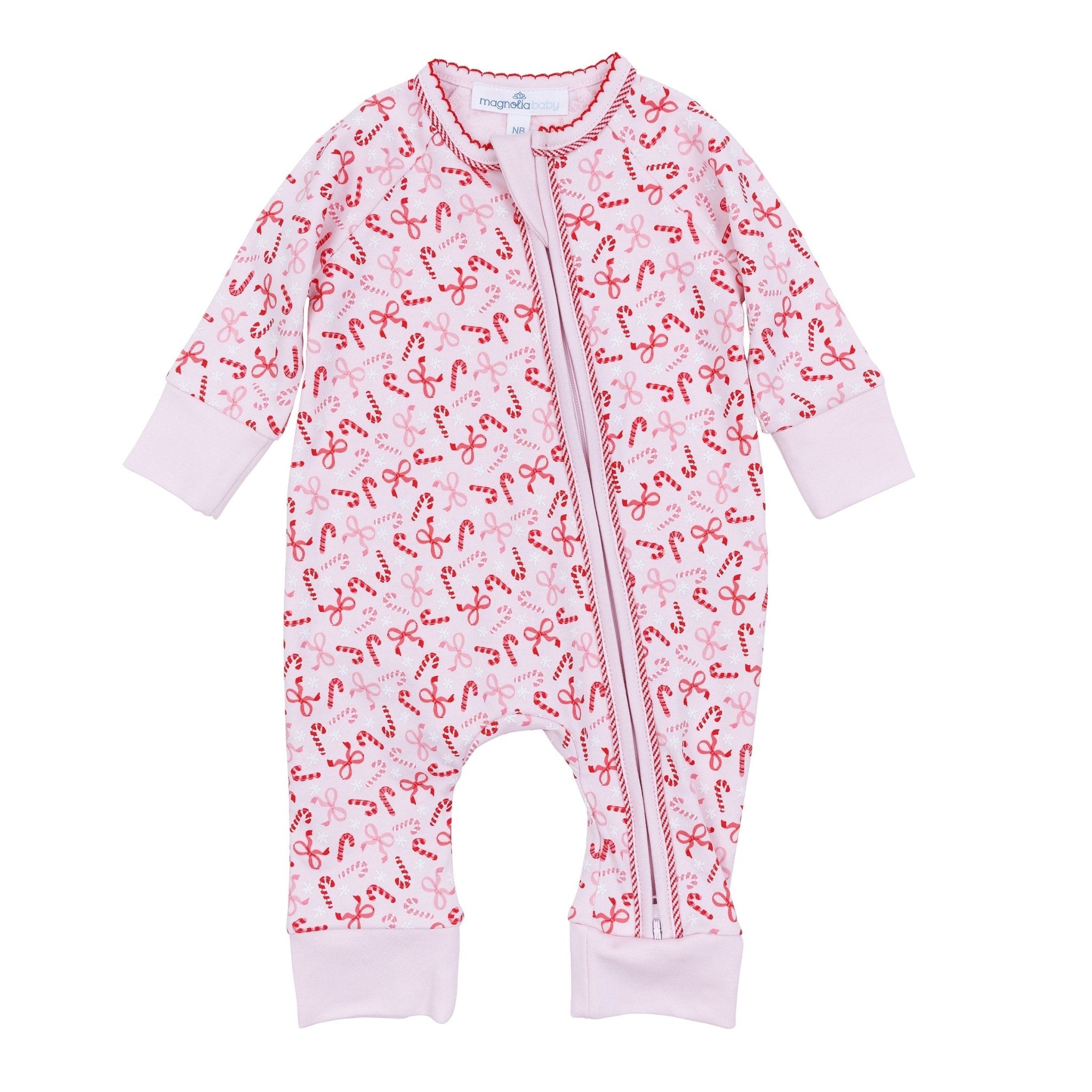 Candy Cane Lane Print Zip Playsuit - Magnolia BabyPlaysuit