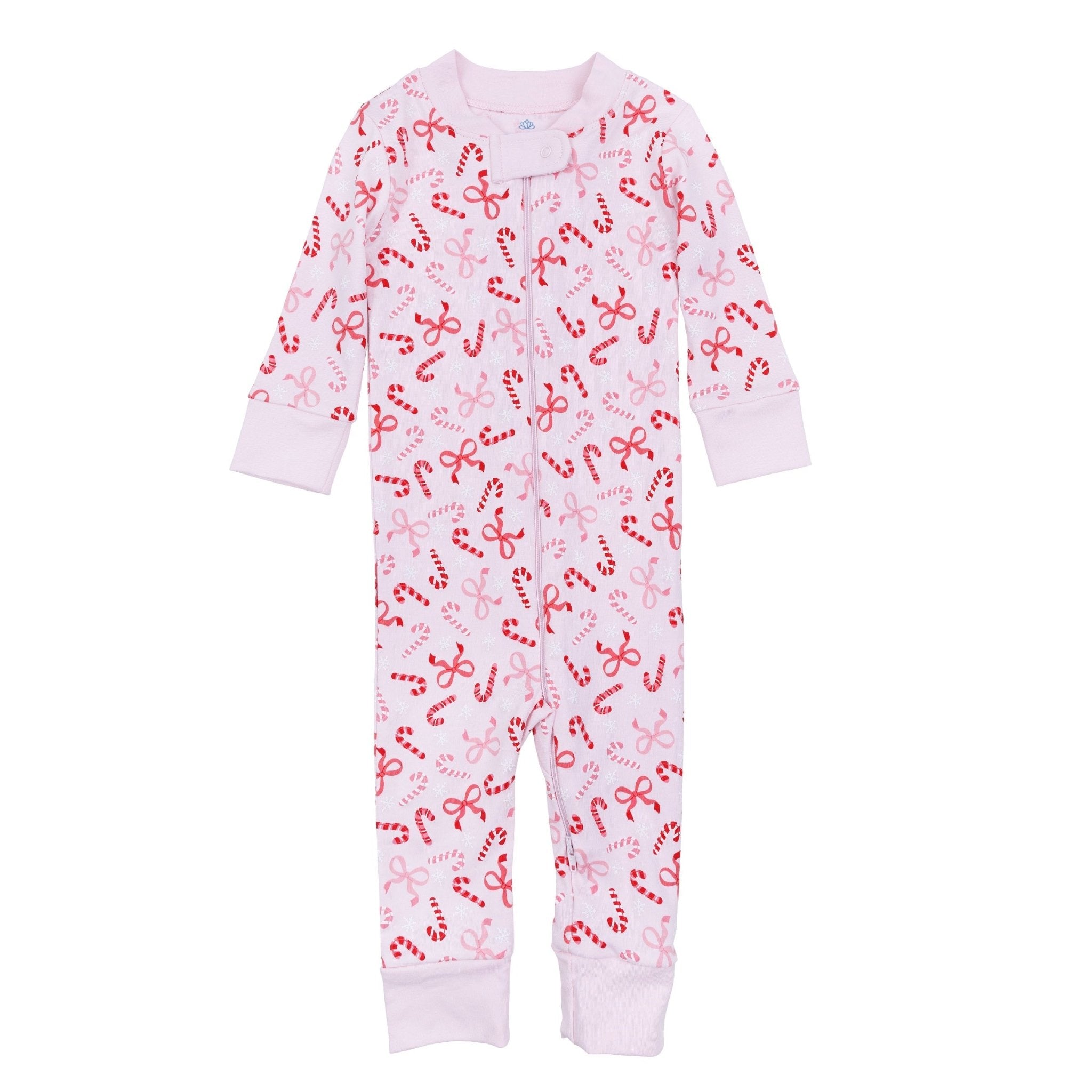 Candy Cane Lane Zip Pajamas - Magnolia BabyZipper Pajamas