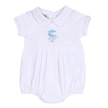  Carousel Embroidered Collared Bubble - Blue - Magnolia BabyBubble