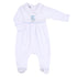 Carousel Embroidered Collared Footie - Blue - Magnolia BabyFootie