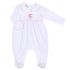 Carousel Embroidered Collared Footie - Pink - Magnolia BabyFootie
