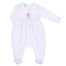  Carousel Embroidered Collared Footie - Pink - Magnolia BabyFootie