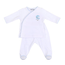  Carousel Embroidered X - Tee Footed Pant Set - Blue - Magnolia Baby2pc Pant Set