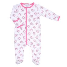  Carousel Print Footie - Pink - Magnolia BabyFootie