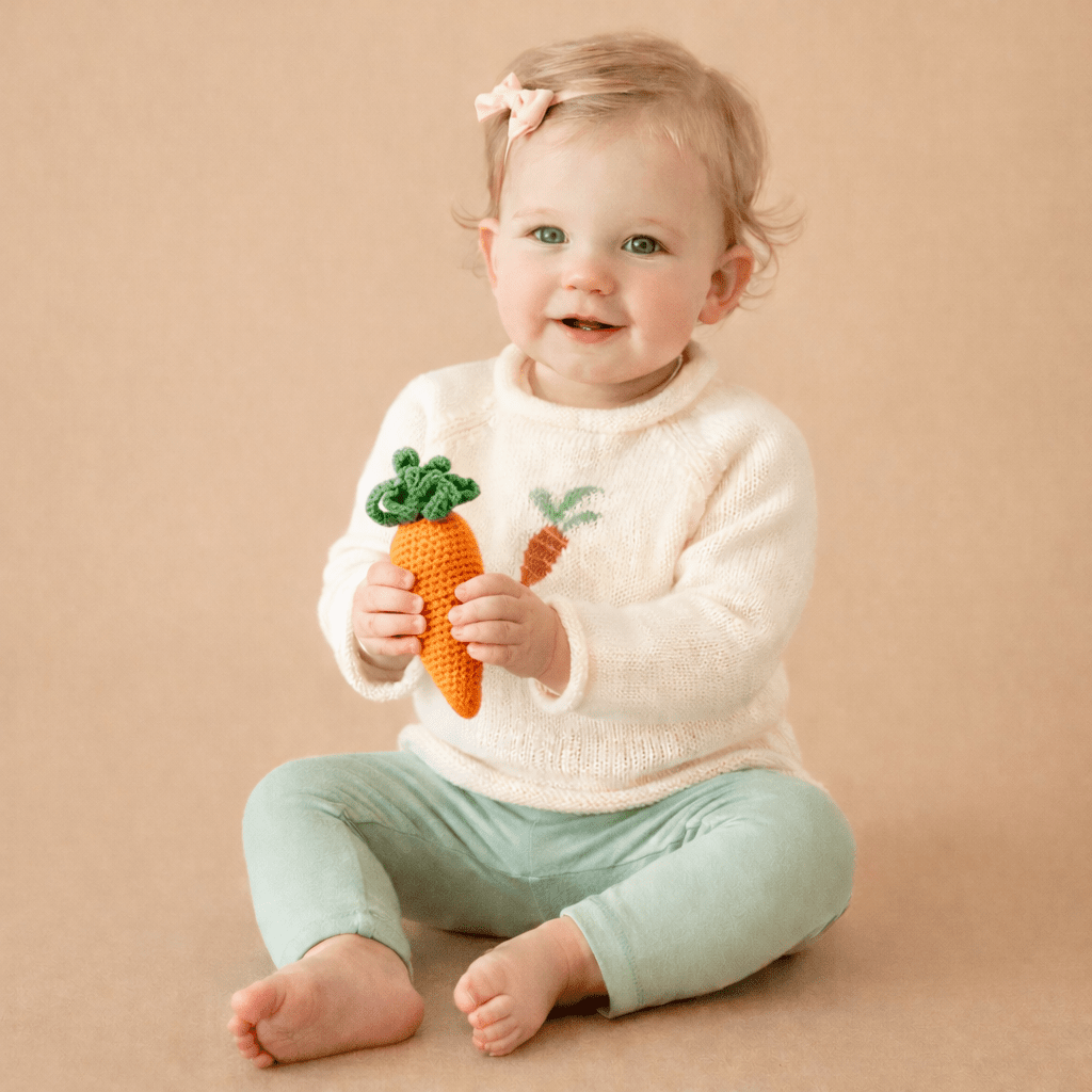 Carrot Hand Crocheted Rattle - Magnolia BabyRattle
