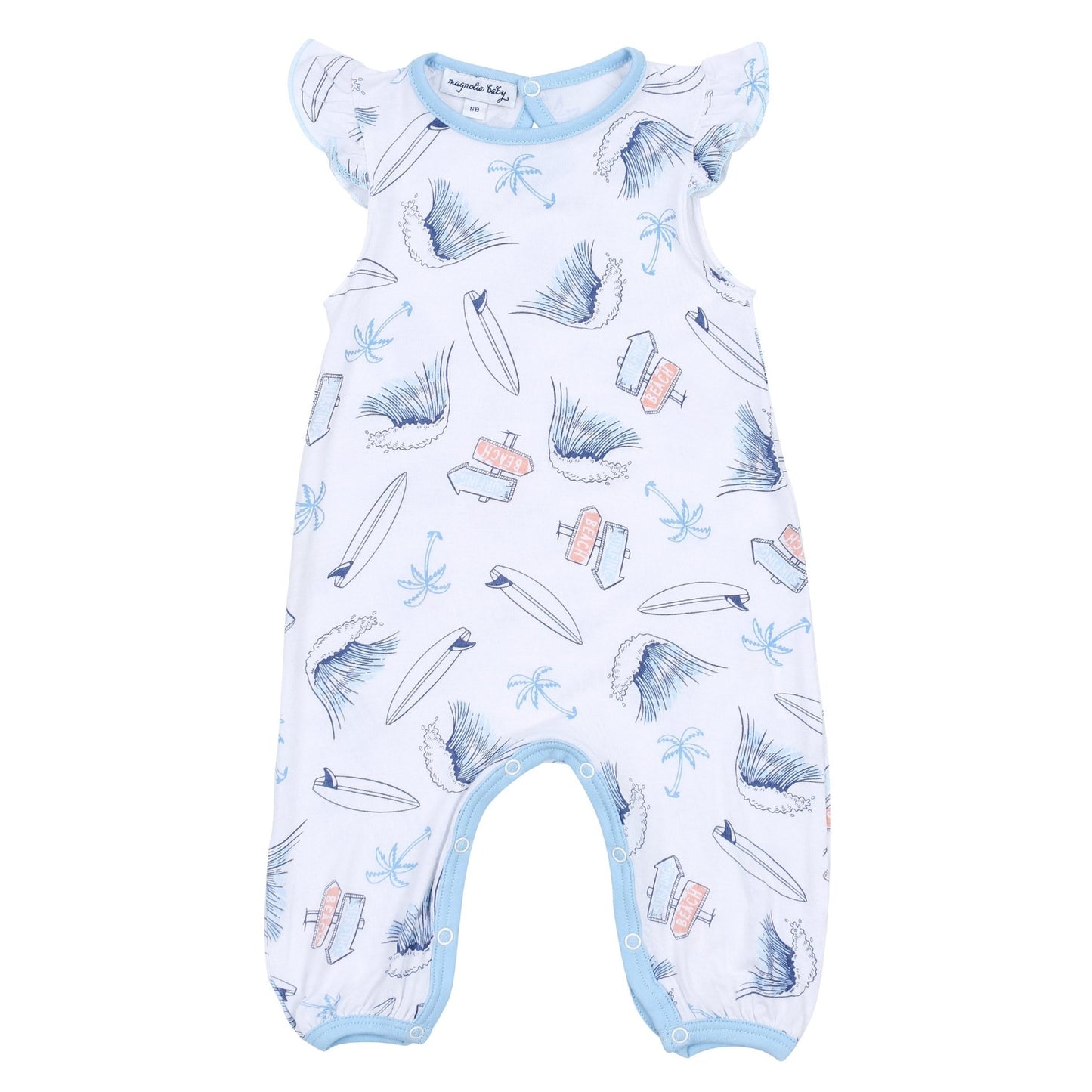 Catch Some Waves Flutters Playsuit - Magnolia BabyPlaysuit