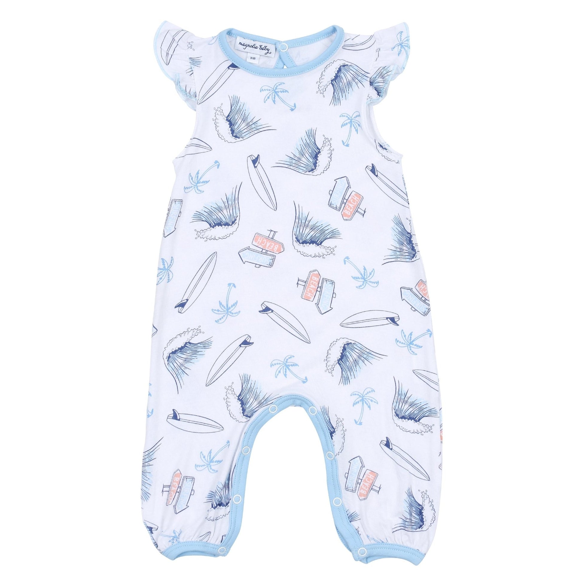Catch Some Waves Flutters Playsuit - Magnolia BabyPlaysuit