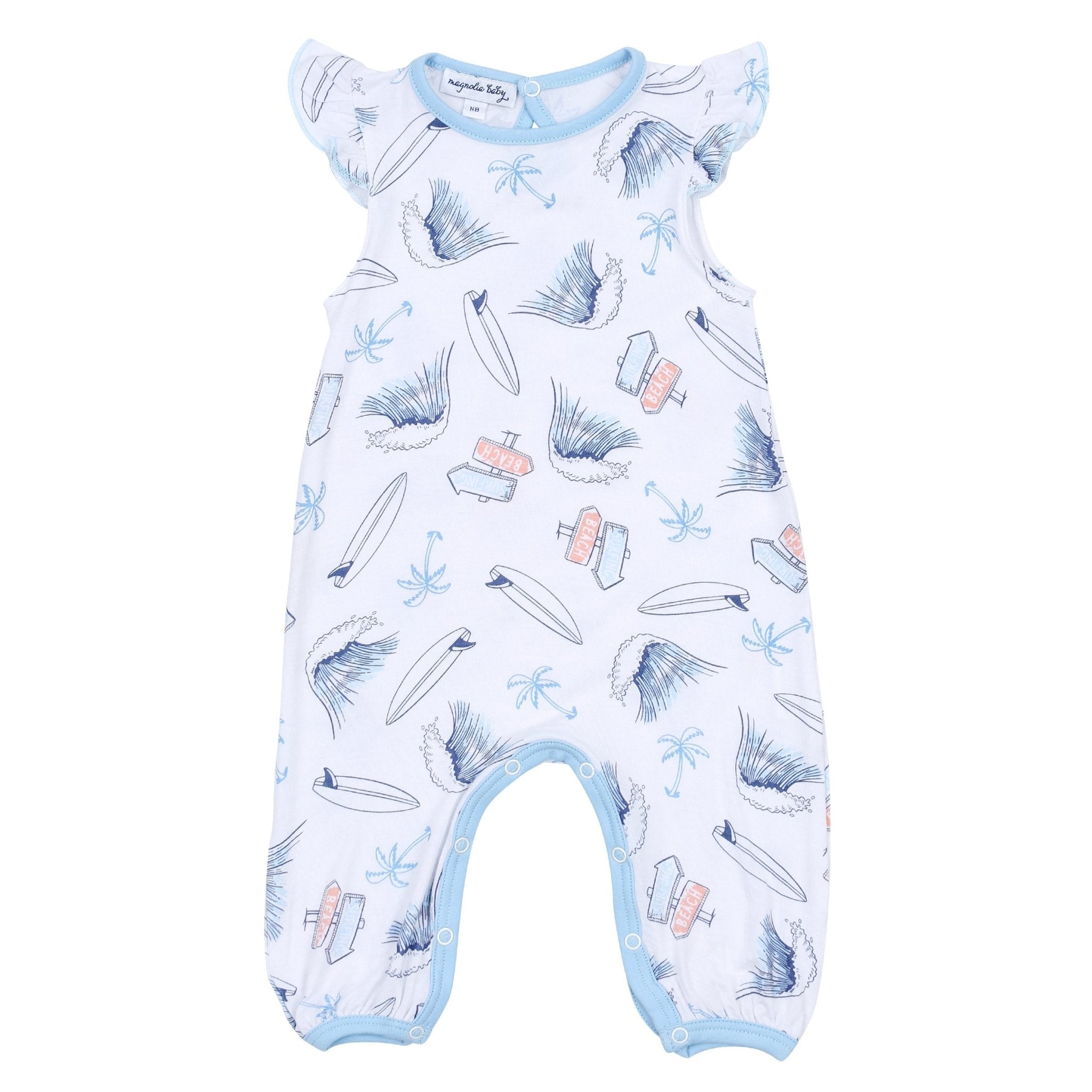 Catch Some Waves Flutters Playsuit - Magnolia BabyPlaysuit