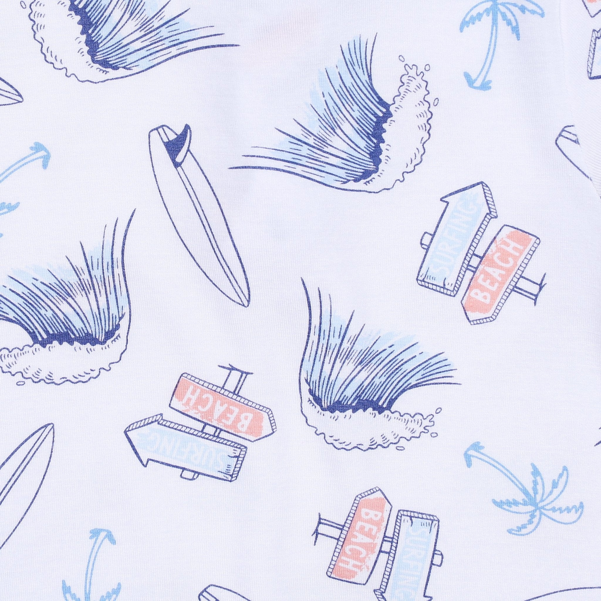 Catch Some Waves Short Sleeve Boy Bubble - Magnolia BabyBubble