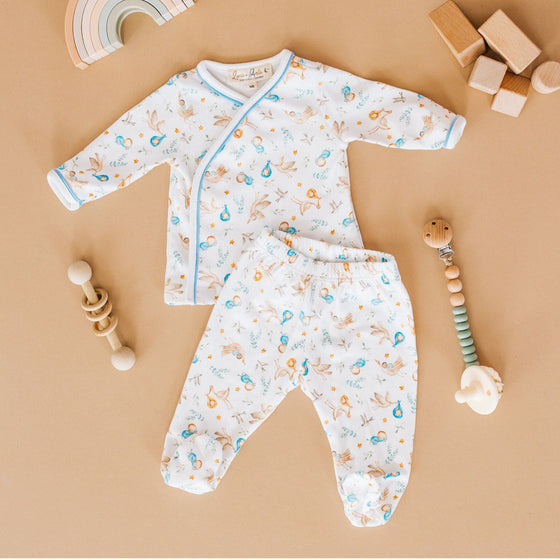 Cherished Arrivals Footed Pant Set - Blue by Luna and Arlo - Magnolia Baby2pc Pant Set