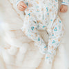 Cherished Arrivals Zip Footie - Blue by Luna and Arlo - Magnolia BabyFootie