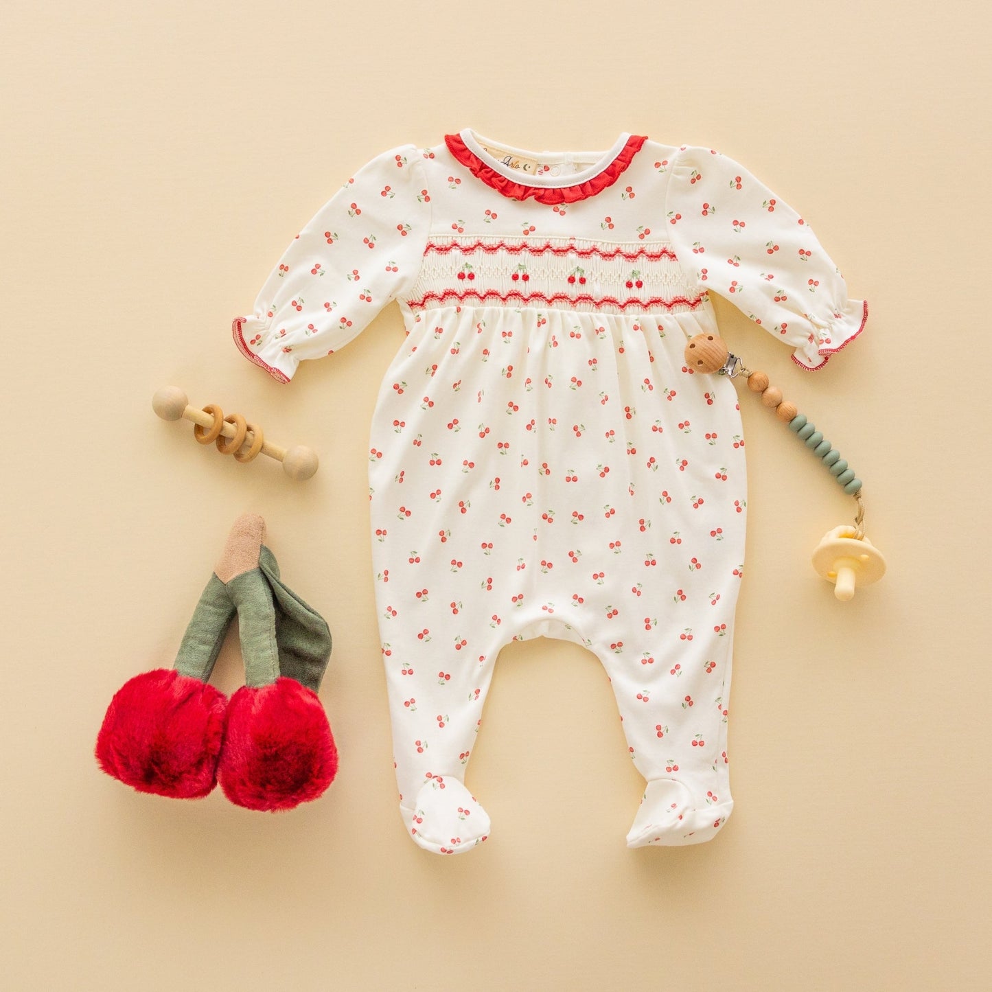 Cherry Grove Smocked Footie - Magnolia BabyFootie