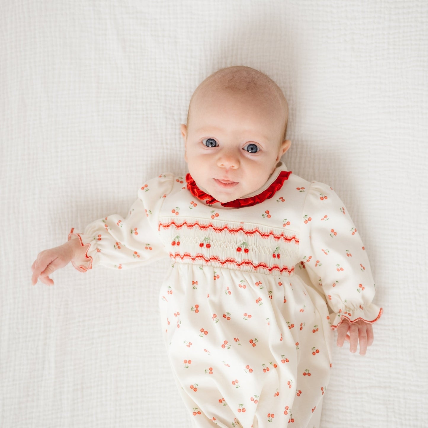 Cherry Grove Smocked Footie - Magnolia BabyFootie