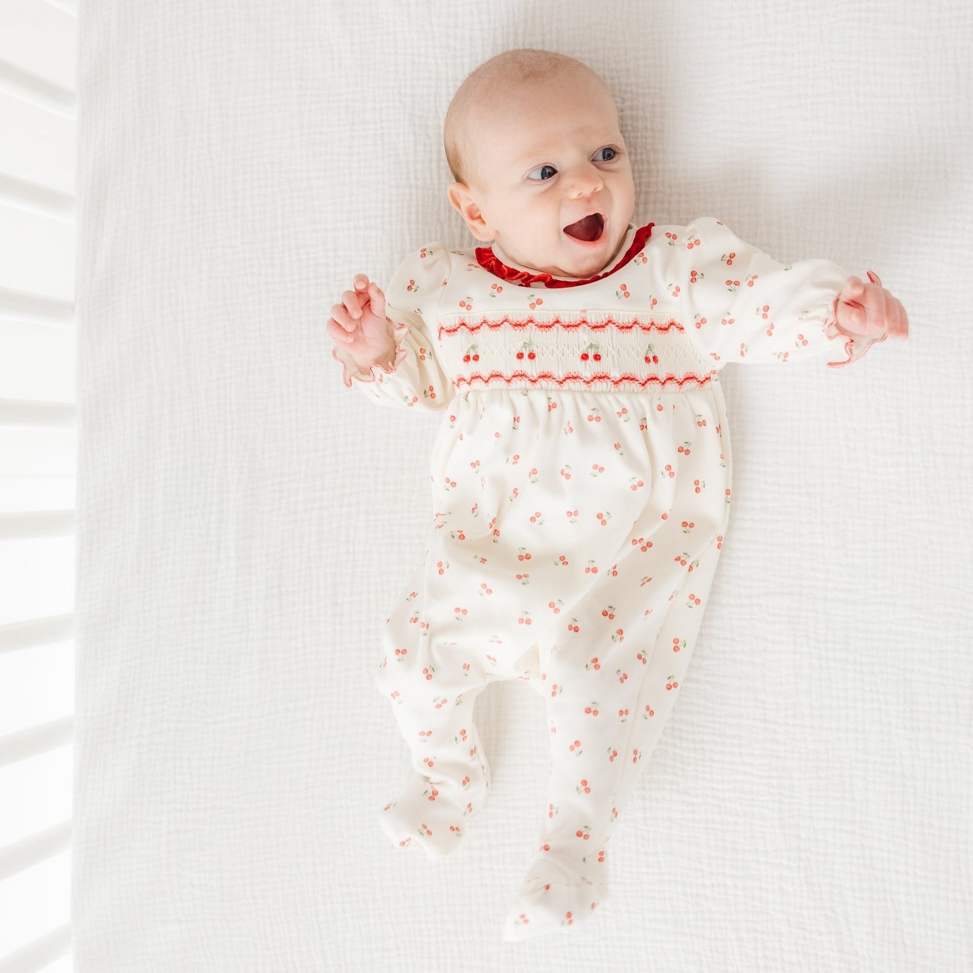 Cherry Grove Smocked Footie - Magnolia BabyFootie
