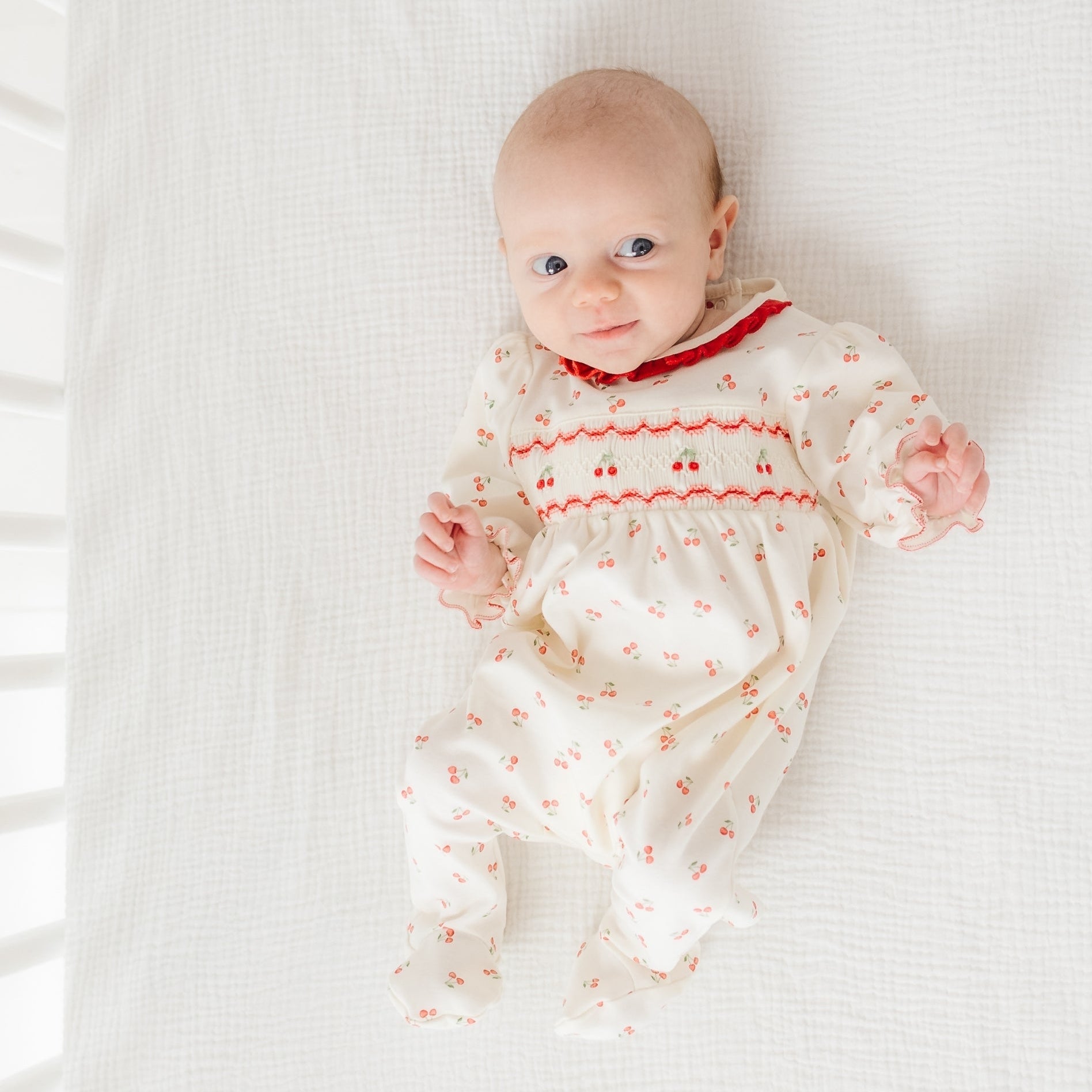 Cherry Grove Smocked Footie - Magnolia BabyFootie