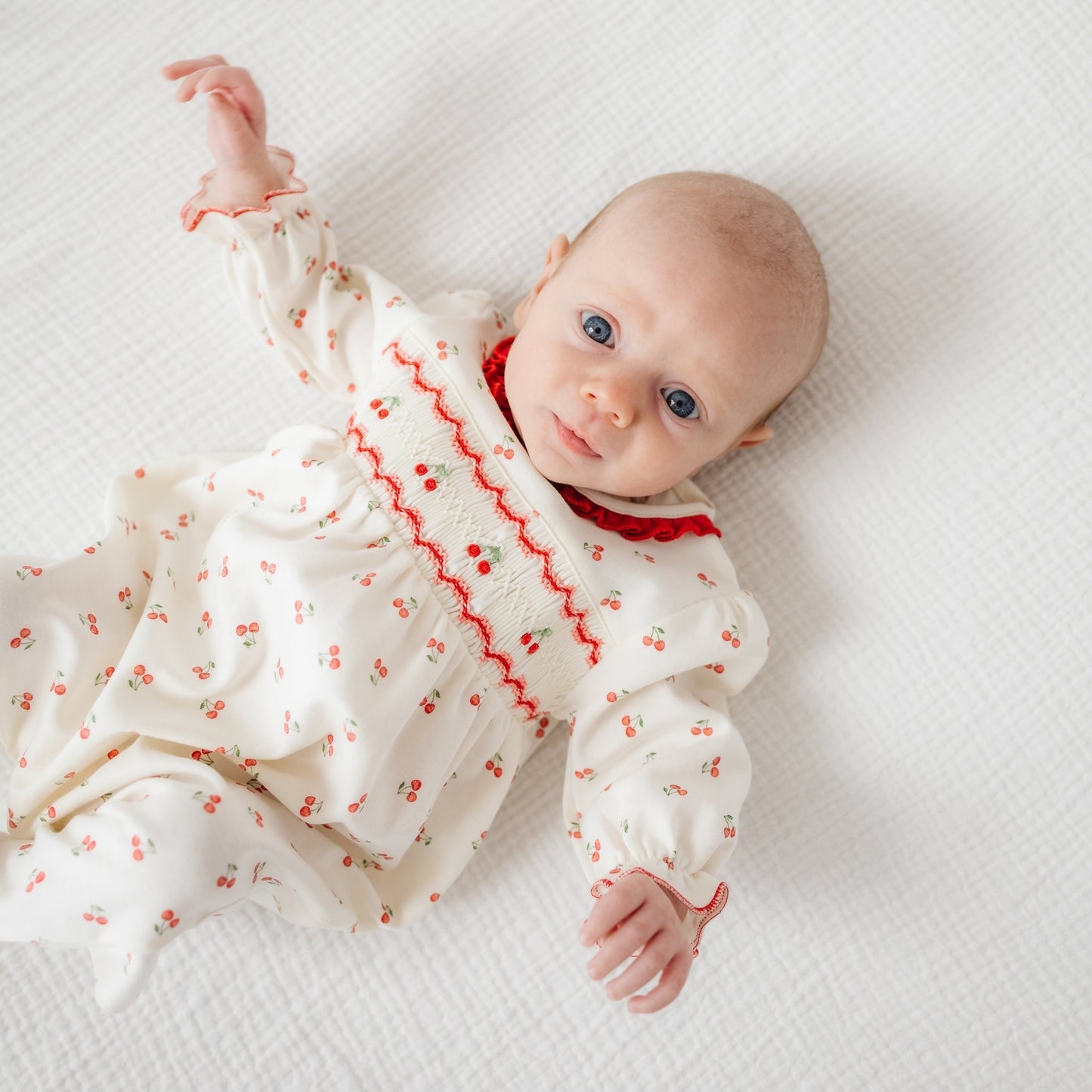 Cherry Grove Smocked Footie - Magnolia BabyFootie