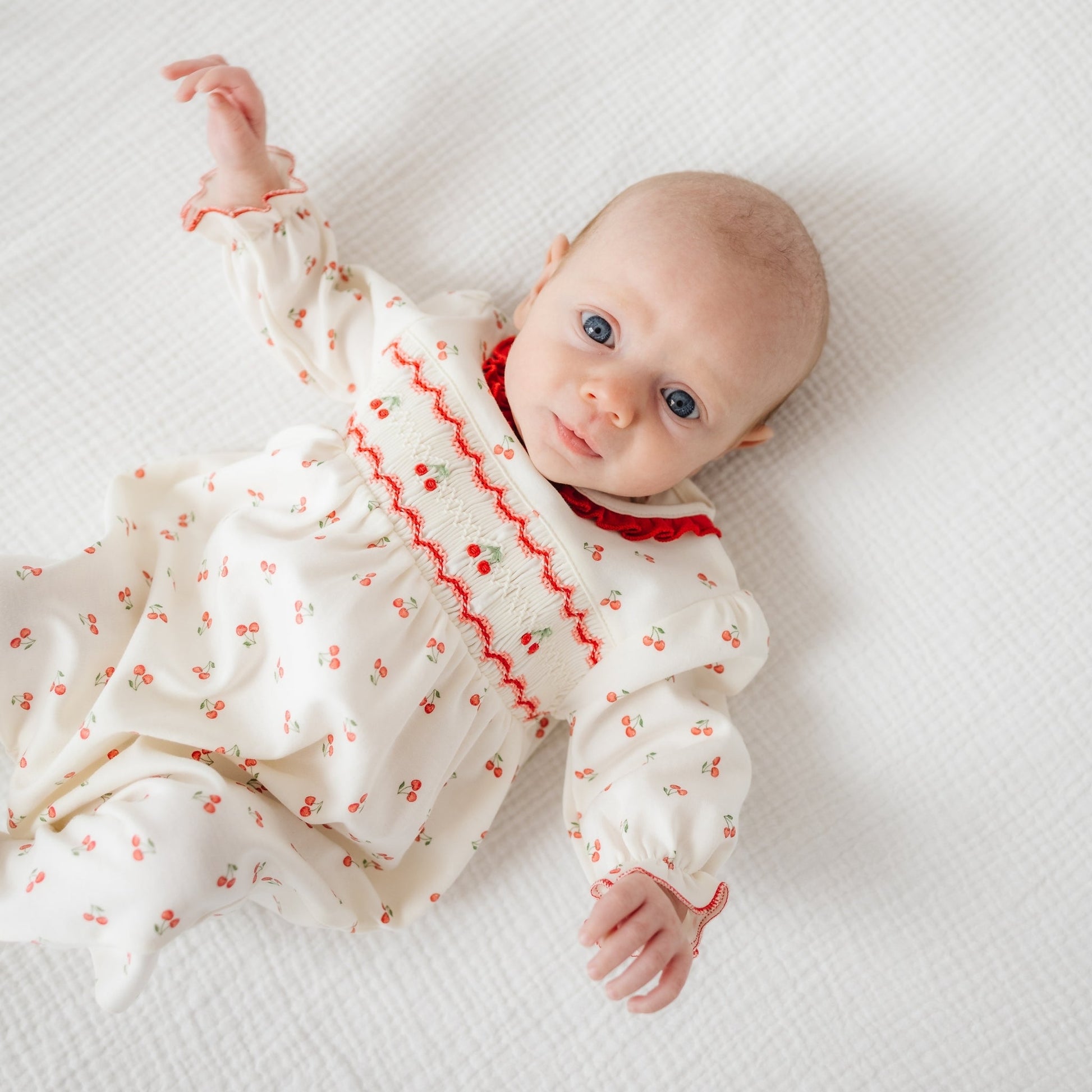 Cherry Grove Smocked Footie - Magnolia BabyFootie