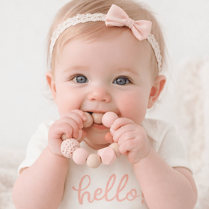 Chewable Teething Ring - Pink - Magnolia BabyTeether