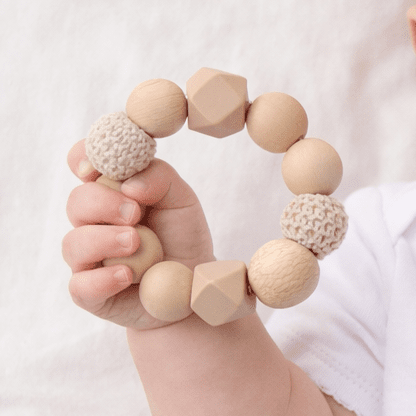Chewable Teething Ring - Tan - Magnolia BabyTeether