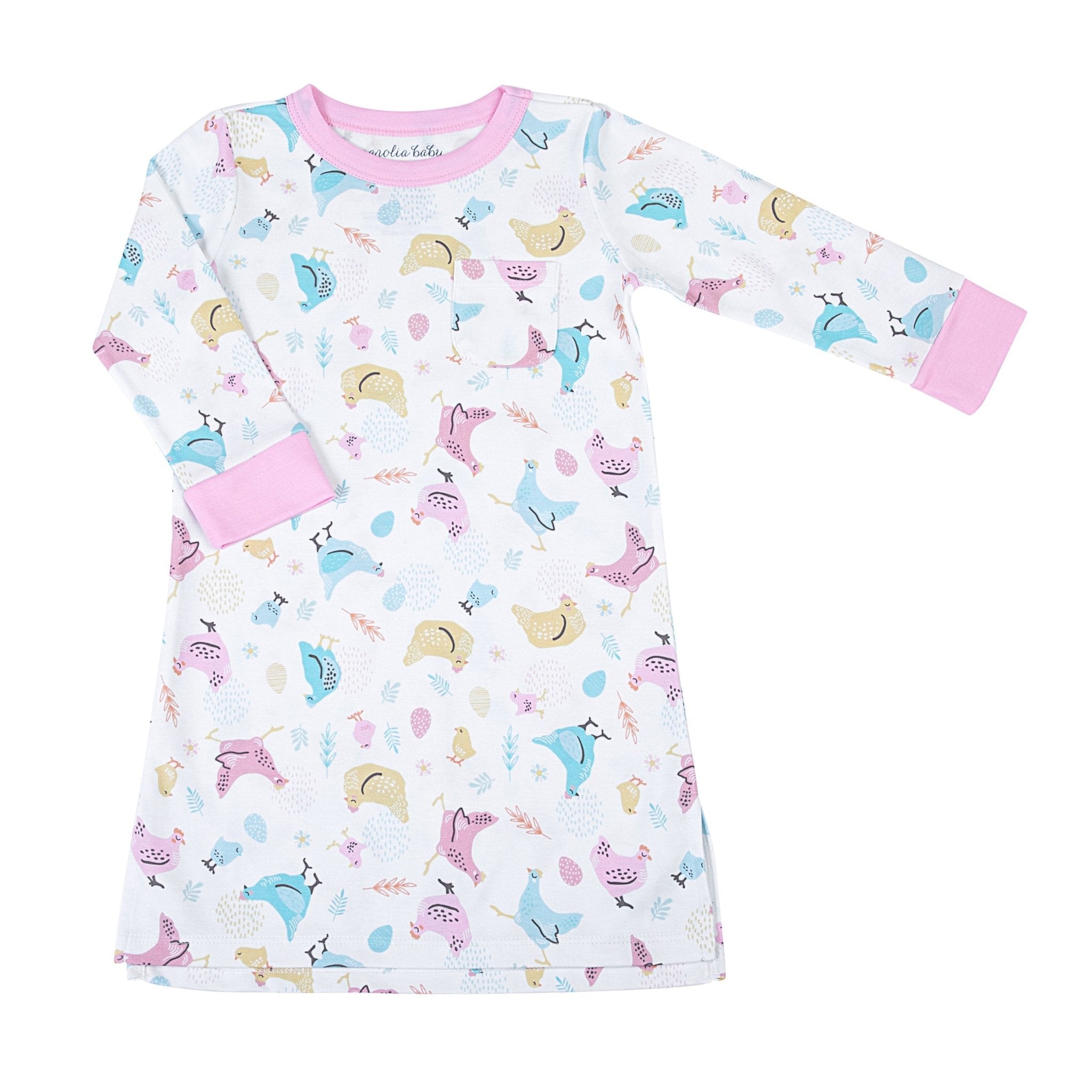 Chickadees Girl's Long Sleeve Nightdress - Magnolia BabyNightdress