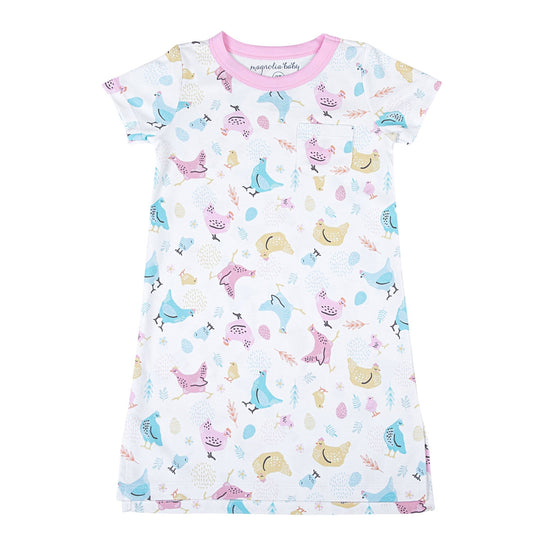 Chickadees Girl's Short Sleeve Nightdress - Magnolia BabyNightdress