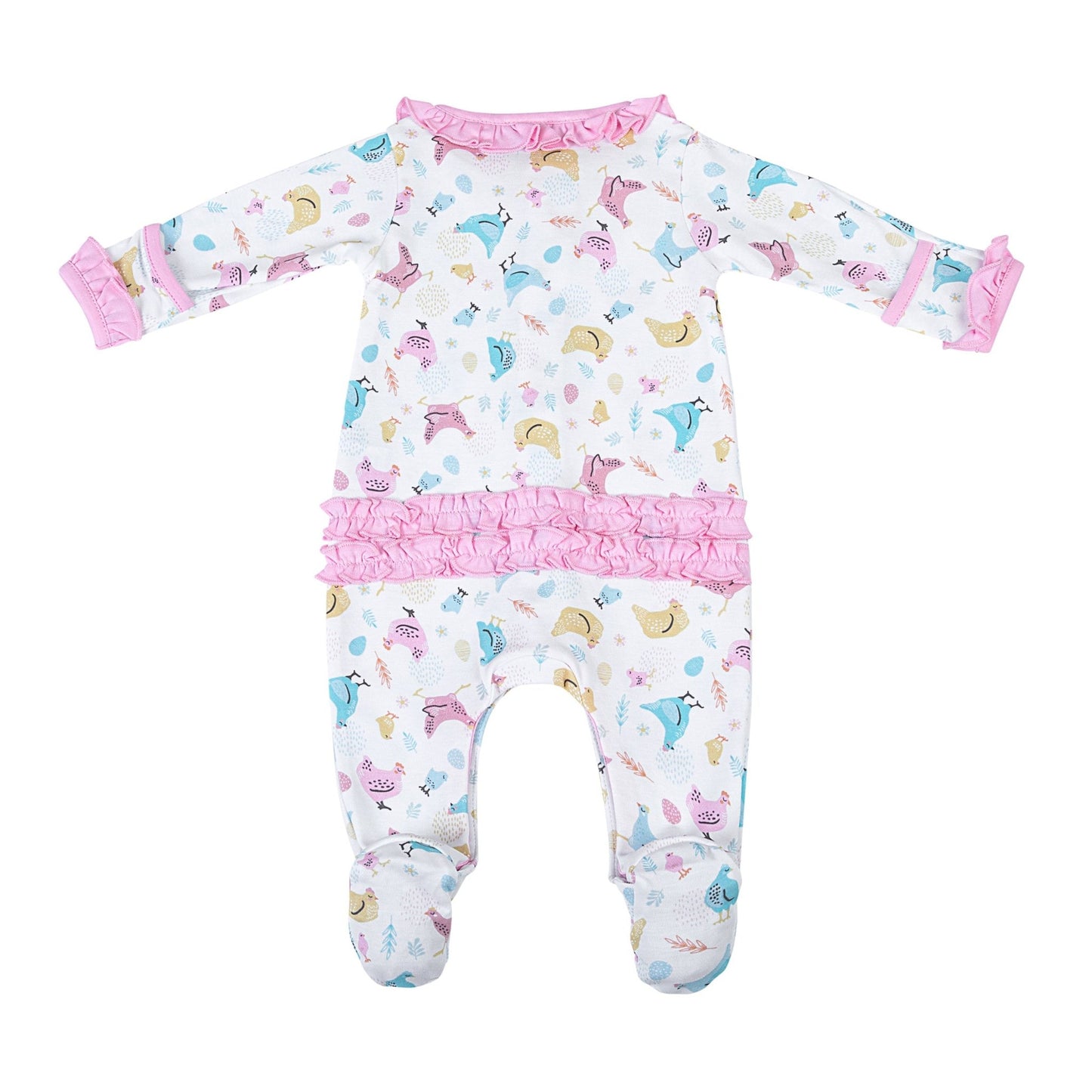 Chickadees Ruffle Footie - Magnolia BabyFootie
