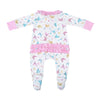 Chickadees Ruffle Zip Footie - Magnolia BabyFootie