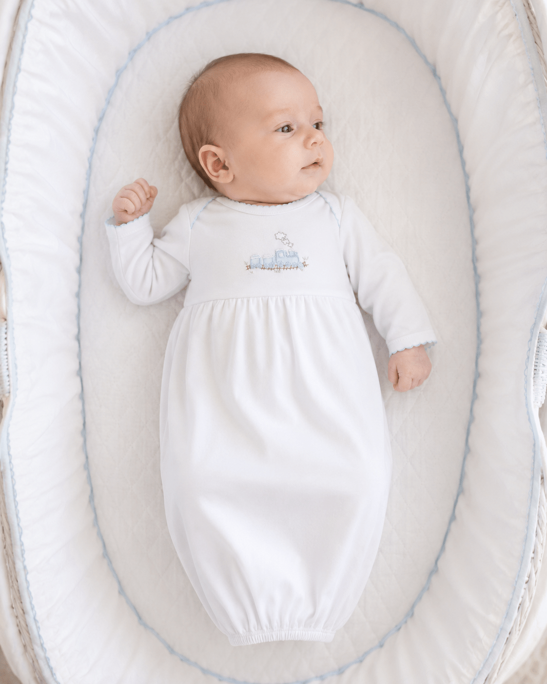 Choo Choo Train Gathered Gown - Magnolia BabyGown