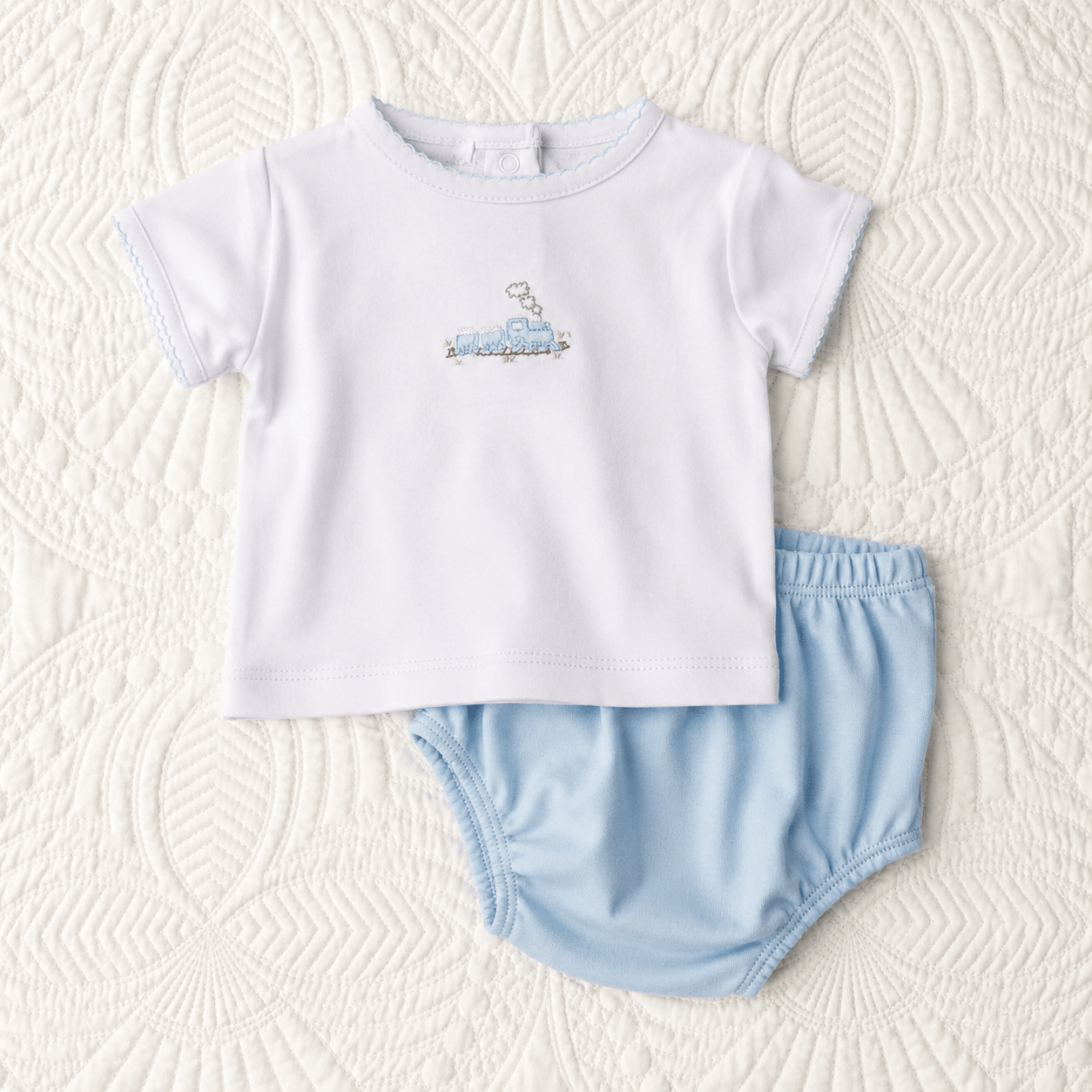 Choo Choo Train Hand - Embroidered Diaper Cover Set - Magnolia BabyDiaper Cover