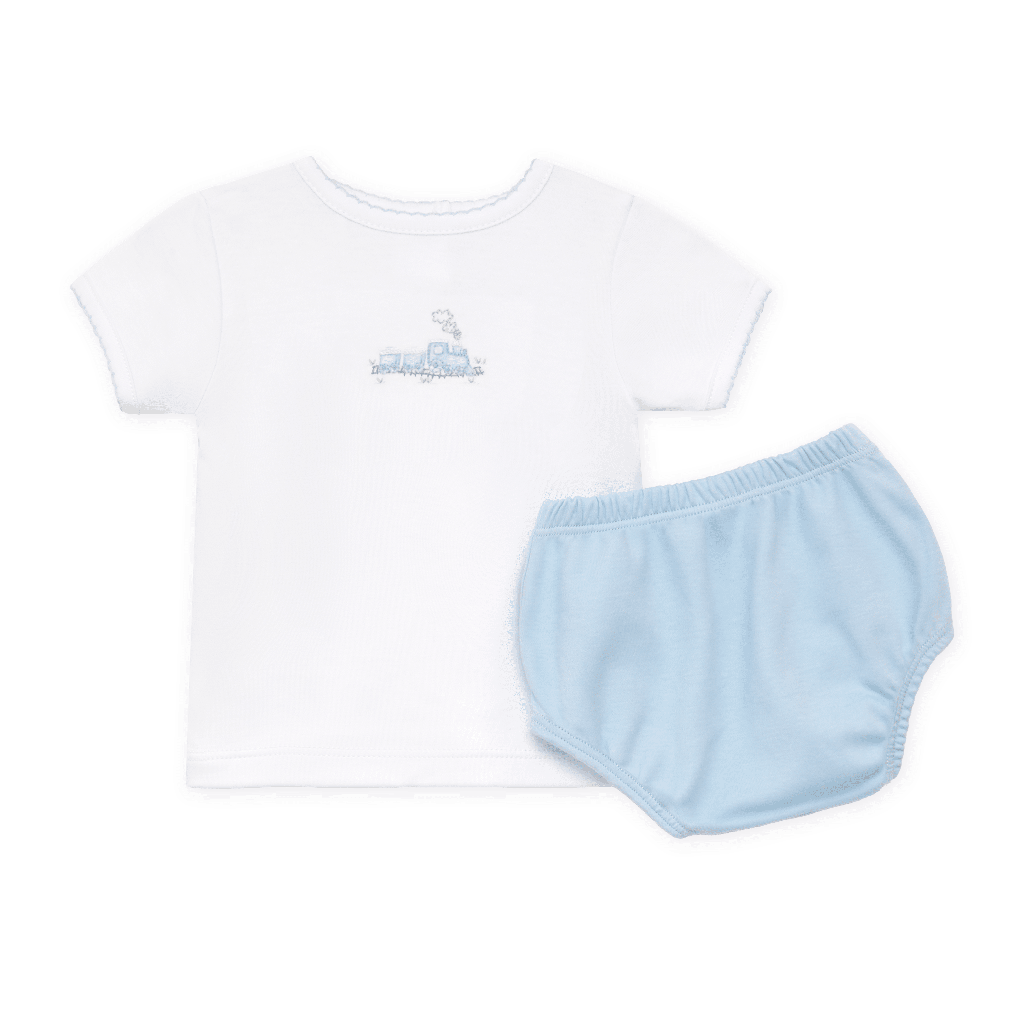 Choo Choo Train Hand - Embroidered Diaper Cover Set - Magnolia BabyDiaper Cover
