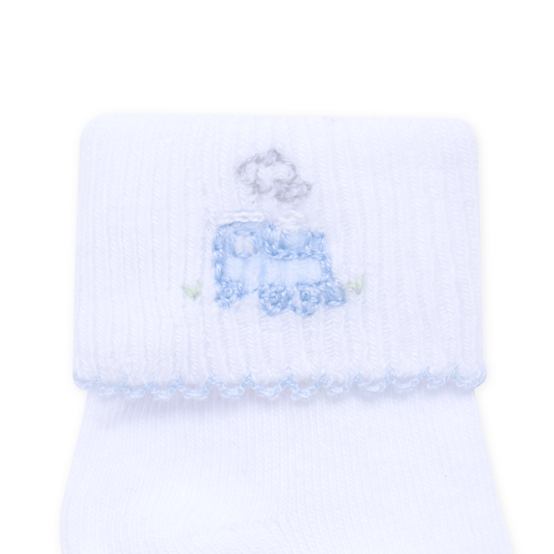 Choo Choo Train Hand Embroidered Socks - Magnolia BabySocks