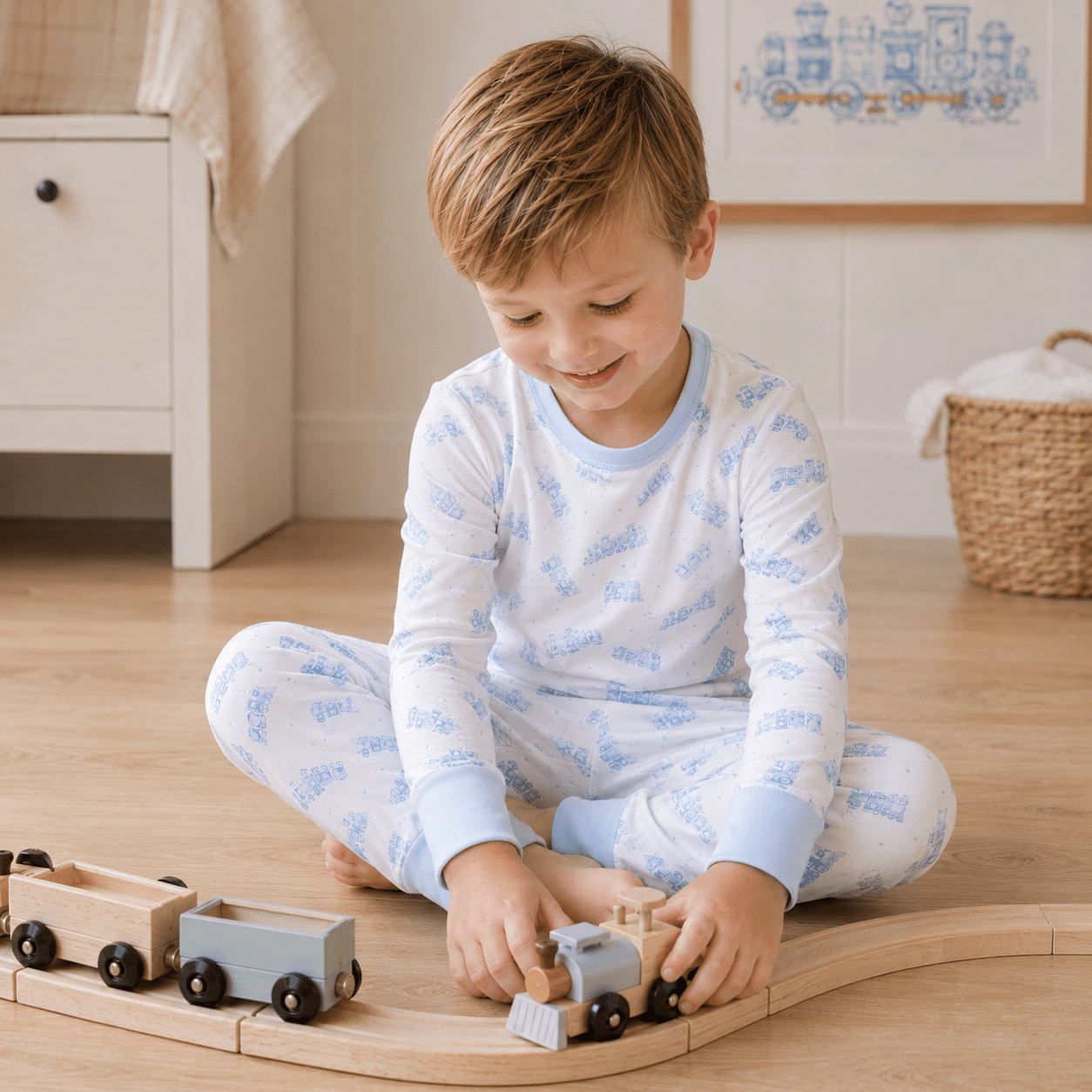 Choo Choo Train Long Pajamas - Magnolia BabyLong Pajamas