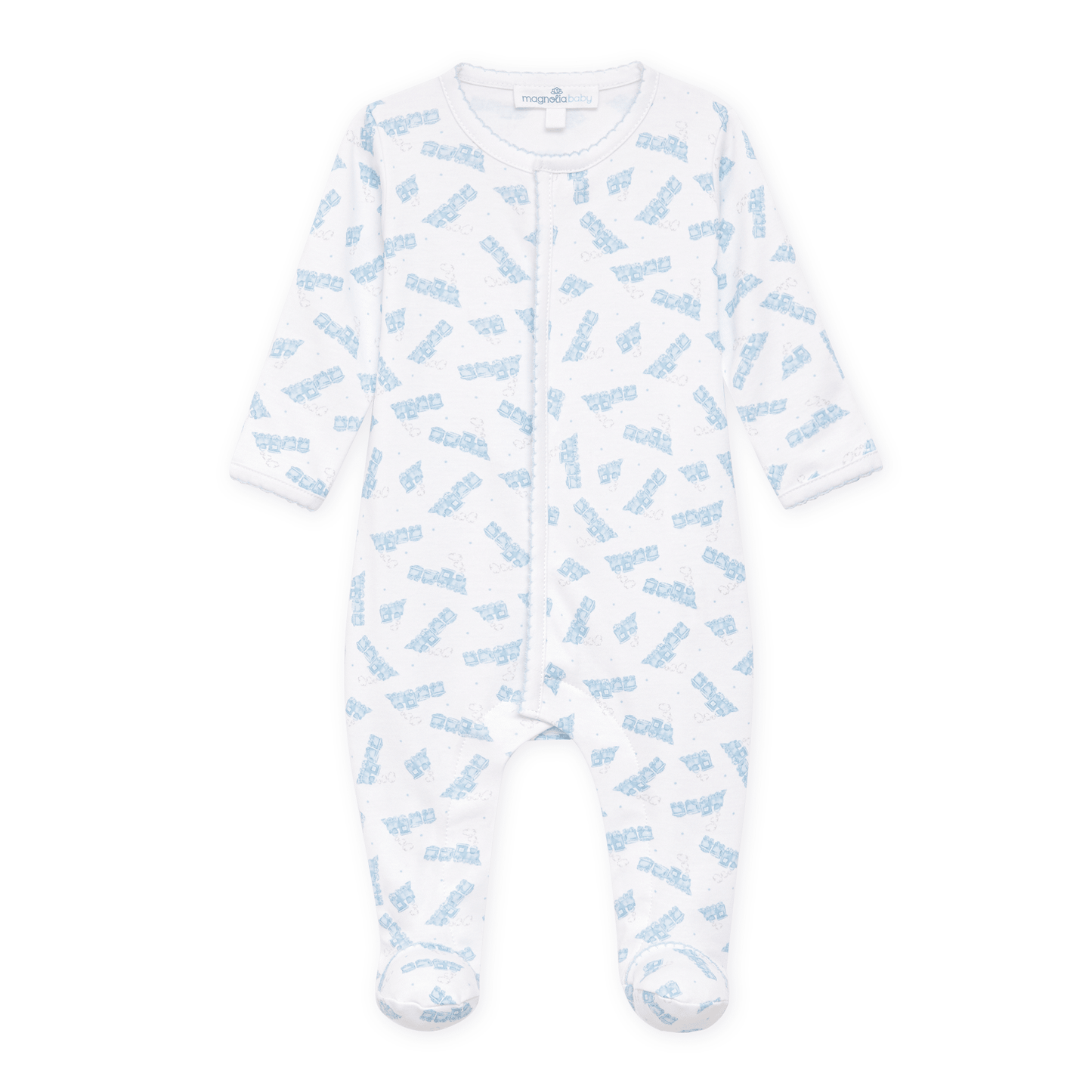 Choo Choo Train Print Footie - Magnolia BabyFootie
